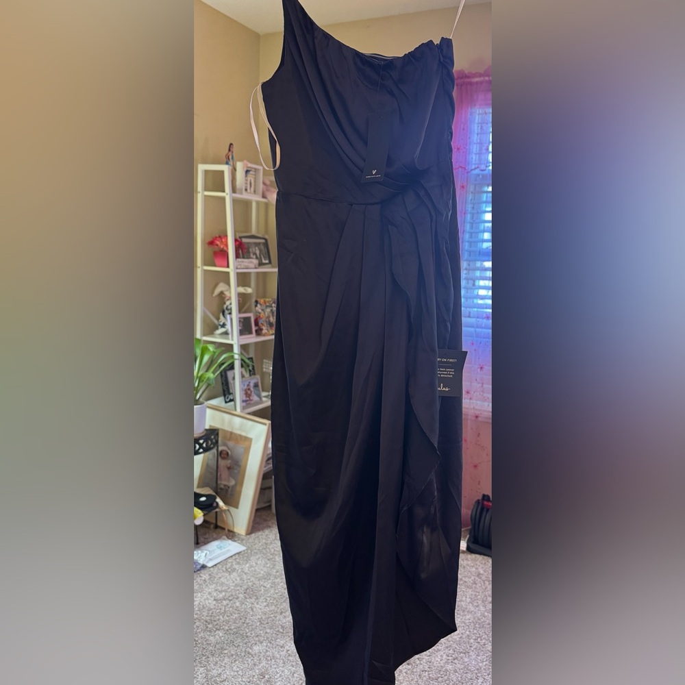 Satin one shoulder dress